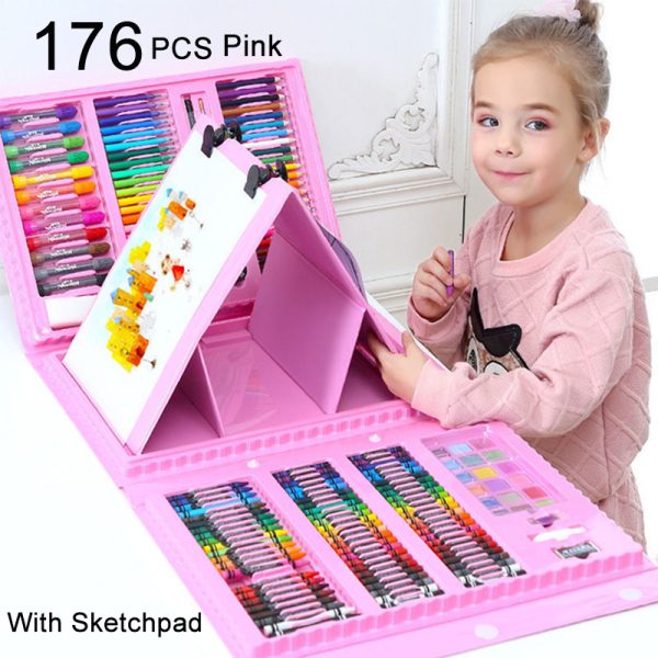 208 Pieces Children Painting Set Watercolor Pen Crayon Paintbrush With Drawing Board Educational Toys Doodle Art Kids Gift 5