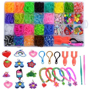 28 grid rainbow rubber band color hand Weaver DIY Puzzle Children's toy knitting Bracelet box set 1