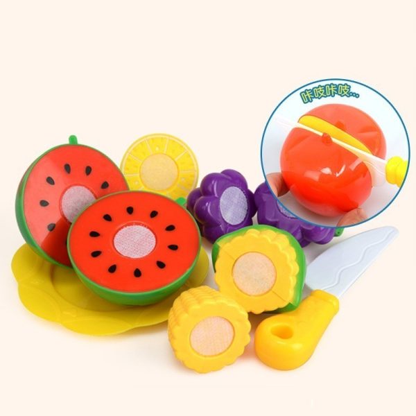 27-60PCS Kids Kitchen Pretend Play Toys Cutting Fruit Vegetable Food Girls Mini Kitchenware Game Education Toys For Children 4