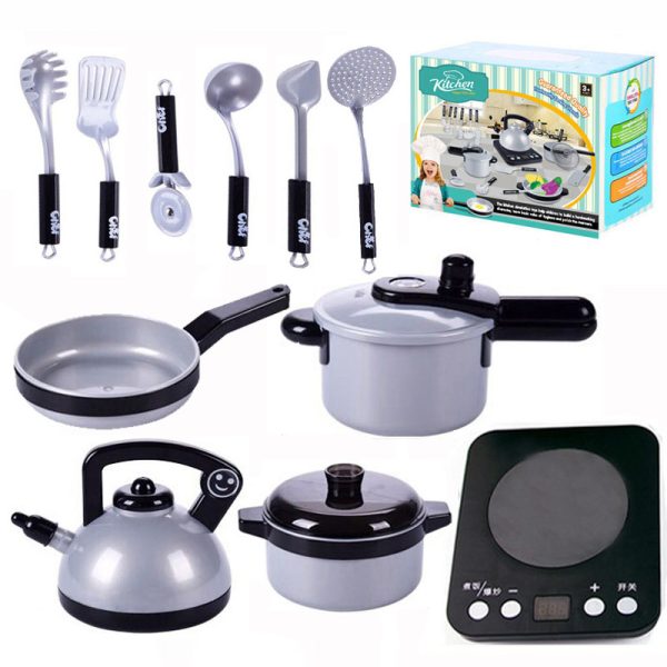 Children Mini Kitchen Toys Set For Girls Cookware Pot Pan Kids Pretend Cook Kitchenware Play Kits Simulation Utensils 5