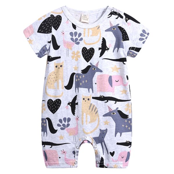 Cotton Baby Rompers Cotton Girl Clothes Cartoon Boy Clothing Set Newborn Baby Roupas Bebe Romoers Infant Jumpsuits MBR197 2