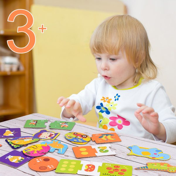 Intelligence Kids Toy Wooden Puzzle Jigsaw Tangram For Children Baby Cartoon Matching Puzzles Early Educational Learning Toys 2