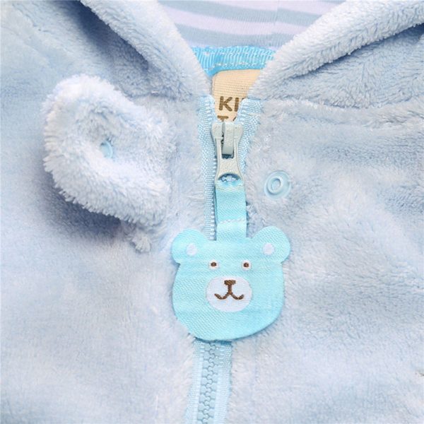 Cartoon Coral Fleece Newborn Baby Romper Costume Baby Clothes Animal Overall  Winter Warm Long sleeve Baby Jumpsuit MBR017 5