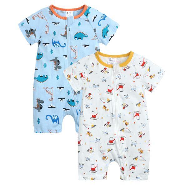 2Pcs/ lots For newborn Baby Boy Girl Clothes Rompers Summer Various color Short Sleeve Pajamas Cotton Soft Bodysuit for newborns 5