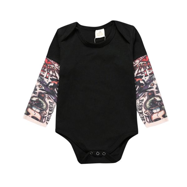 Newborn Toddler Kids Baby Boy Romper Jumpsuit Little Boys Rompers Long sleeve Tattoo printing Baby girl boys clothing OutfMBR039 2