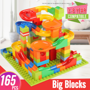 52-330pcs DIY Track Marble Race Run Maze Ball Building Blocks Funnel Slide Assemble Bricks Educational Toys For Children Gift 1