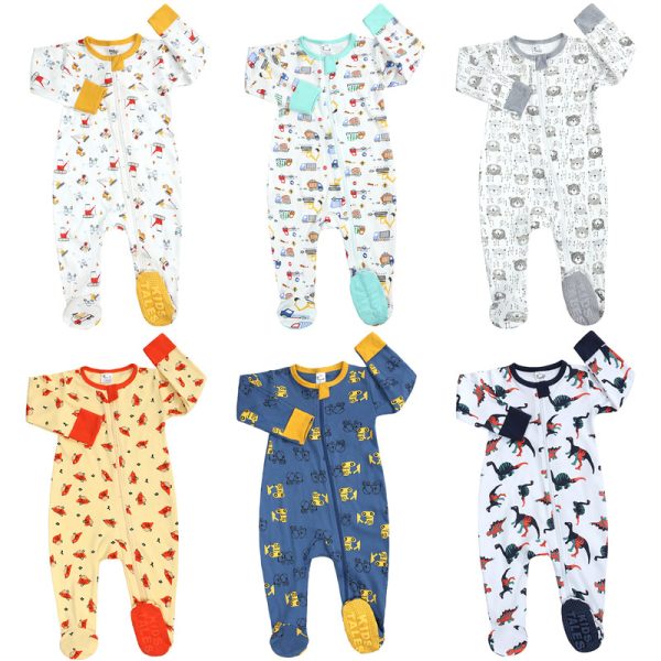 New Style Infant Jumpsuit Baby Cartoon Baby Clothing Newborn Cotton Zipper Rompers Spring Autumn Costumes Wrap Foot Cute Outfits 6