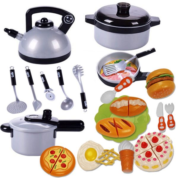 Children Mini Kitchen Toys Set For Girls Cookware Pot Pan Kids Pretend Cook Kitchenware Play Kits Simulation Utensils 4