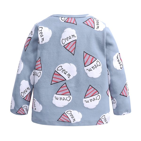 MB480Fall winter Kids Pajamas Sleepwear Boys Girls Cute Ice Print Sets Kids Clothes Nightwear Homewear Children Suits 1-7T 3