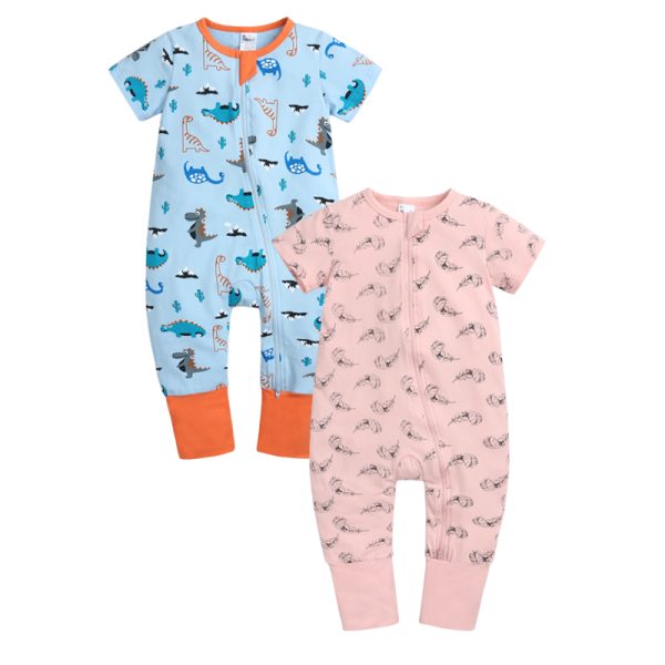 2pcs Baby Boy girl clothes Baby romper Pajamas Cotton Soft  Newborn Jumpsuit Short Sleeve Bodysuit for newborn For newborn baby 3